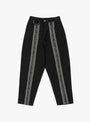 12oz Yagasuri Jacquard Denim Nime Pants from Kapital come in Black at Couverture & The Garbstore
front 