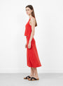 The Sienna Midi Skirt Cherry from Suzie Kondi at Couverture & The Garbstore
model side