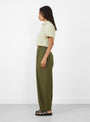The Striped Cropped Shirt from 7115 by Szeki comes in Mustard at Couverture & The Garbstore
model side
