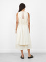 The Papery Layered Dress from 7115 by Szeki comes in Rice White at Couverture & The Garbstore
model back