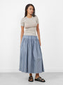 The Hannah Crew Neck T-Shirt in Beige from Malu at Couverture and The Garbstore model front 