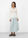The Zoe Crew Neck Long Sleeve T-Shirt in White from Malu at Couverture and The Garbstore
model front 