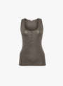 The Maya Sleeveless Henley Taupe in Grey from Malu at Couverture and The Garbstore
ghost