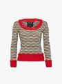 U-Neck Sweater Sand, Black and White from Meryll Rogge at Couverture & The Garbstore
front