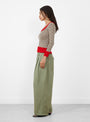 The Workwear Drawstring Chino Olive Green from Meryll Rogge at Couverture and The Garbstore 
model side