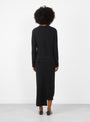 Boucle V Neck Jumper Black-Black-Lauren manoogian(model back) at Couverture & The Garbstore [pos:3.jpg]