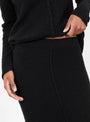 Boucle V Neck Jumper Black-Black-Lauren manoogian(model detail) at Couverture & The Garbstore [pos:4.jpg]