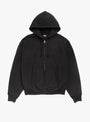 Cursive Applique Zip Hoodie-Black-Stussy (front) at Couverture & The Garbstore