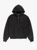 Cursive Applique Zip Hoodie-Black-Stussy (front) at Couverture & The Garbstore