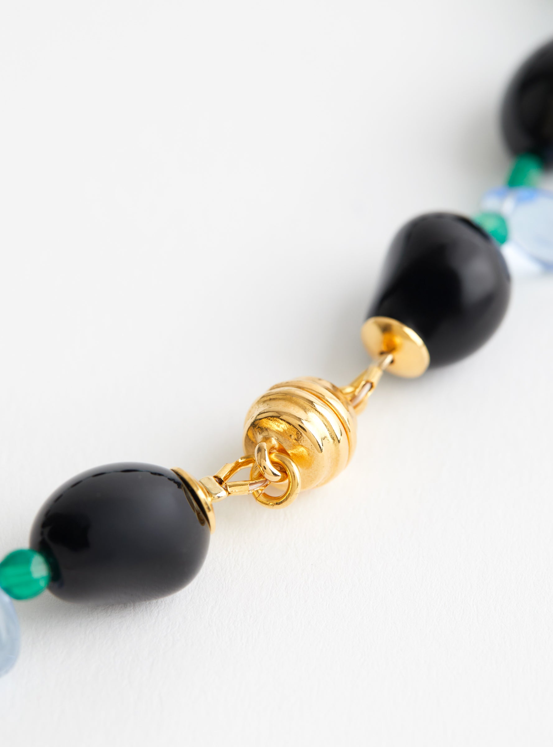 Mini Glass Beads Necklace Black and BlueBlack and BlueAglagla close up at Couverture & The Garbstore