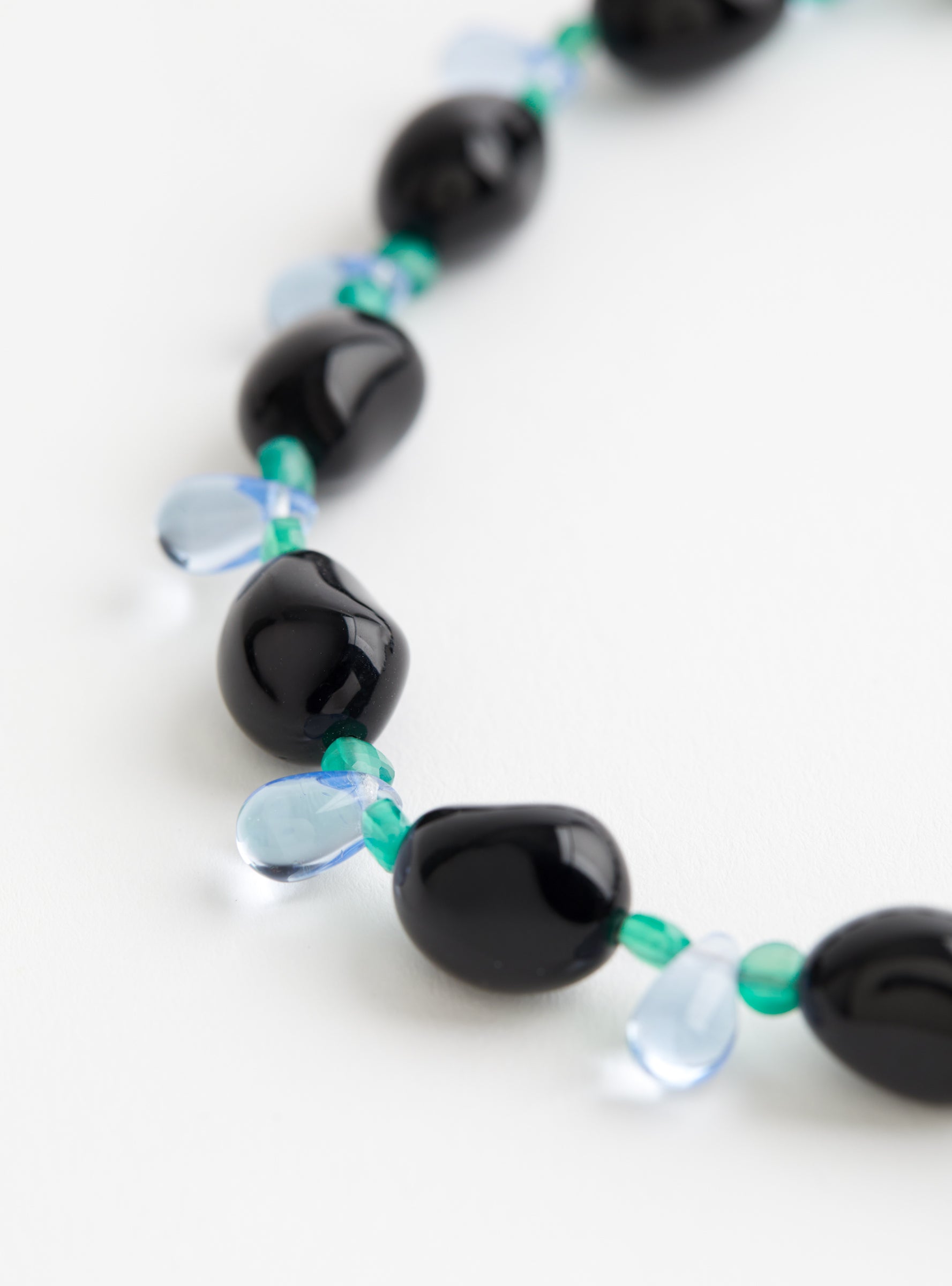 Mini Glass Beads Necklace Black and BlueBlack and BlueAglagla close up at Couverture & The Garbstore