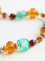 Mini Fancy Glass Beads Necklace Brown and TurquoiseBrown and TurquoiseAglagla close up at Couverture & The Garbstore