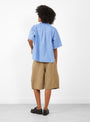 W Eva Shirt Blue Multi-Blue Multi-YMC(model back) at Couverture & The Garbstore