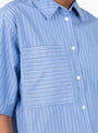 W Eva Shirt Blue Multi-Blue Multi-YMC(model detail) at Couverture & The Garbstore