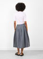 W Parachute Skirt Charcoal-Charcoal-YMC(model back) at Couverture & The Garbstore