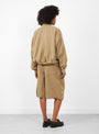 W Basement Bomber Jacket Taupe-Taupe-YMC(model back) at Couverture & The Garbstore