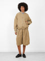 W Basement Bomber Jacket Taupe-Taupe-YMC(model front) at Couverture & The Garbstore