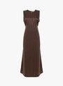 Sandwashed Satin Erika Dress Chocolate Chocolate Cawley_Front_View at Couverture & The Garbstore
