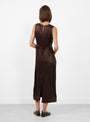 Sandwashed Satin Erika Dress Chocolate Chocolate Cawley (model back) at Couverture & The Garbstore