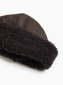Suede-Back-Curly-Hair-Cap-Chocolate-Chocolate-CAWLEY-(Fabric-Detail) at Couverture & The Garbstore