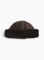 Suede-Back-Curly-Hair-Cap-Chocolate-Chocolate-CAWLEY-(Front) at Couverture & The Garbstore