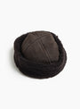 Suede-Back-Curly-Hair-Cap-Chocolate-Chocolate-CAWLEY-(Top-View) at Couverture & The Garbstore