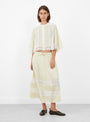 Pippa Solid Short Sleeve Top Cream Cream Sea (model front) at Couverture & The Garbstore