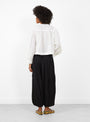 Eliza Solid Long Sleeve Top White-White-Sea(model back) at Couverture & The Garbstore [pos:3.jpg]