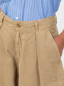 W Salba Shorts Taupe-Taupe-YMC(model detail) at Couverture & The Garbstore