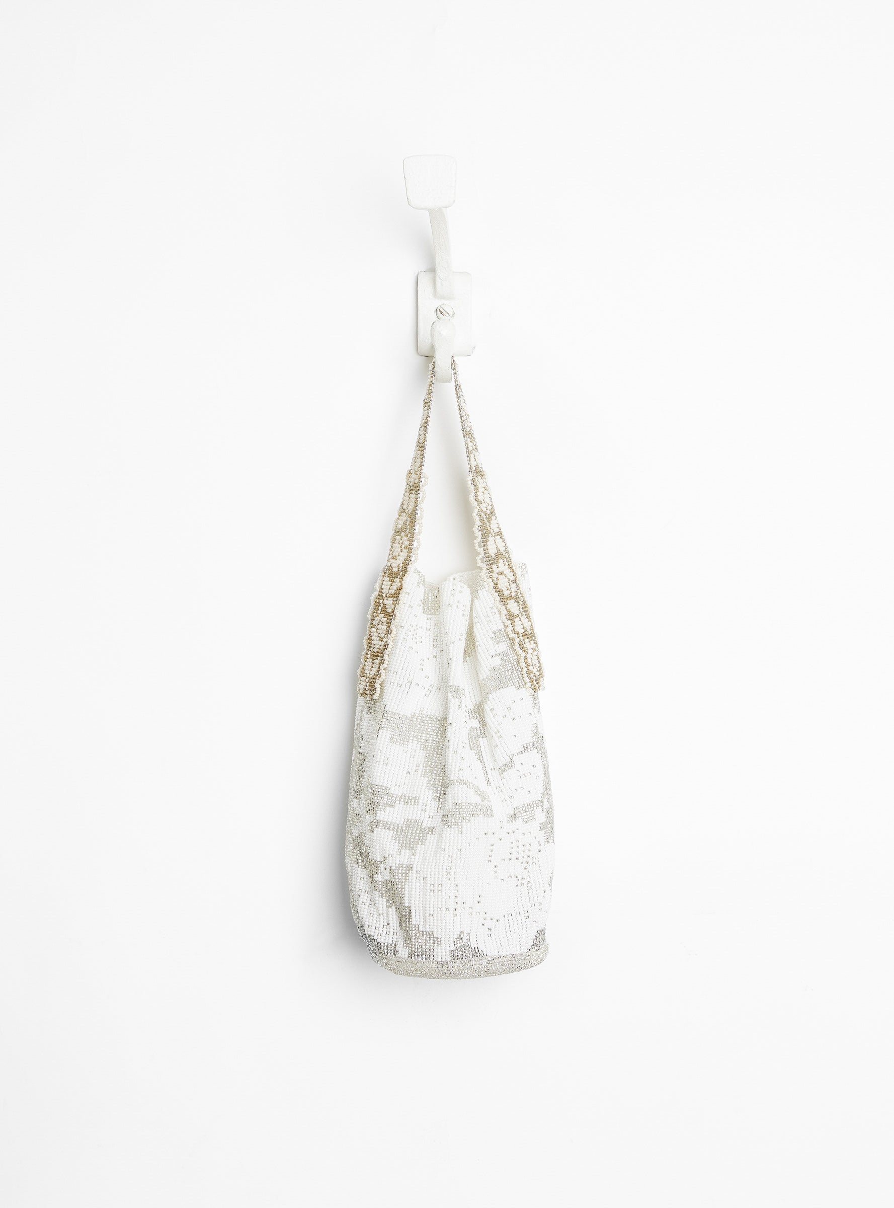Lace Pouch Cream and SilverCream and SilverPura Utz (front view) at Couverture & The Garbstore