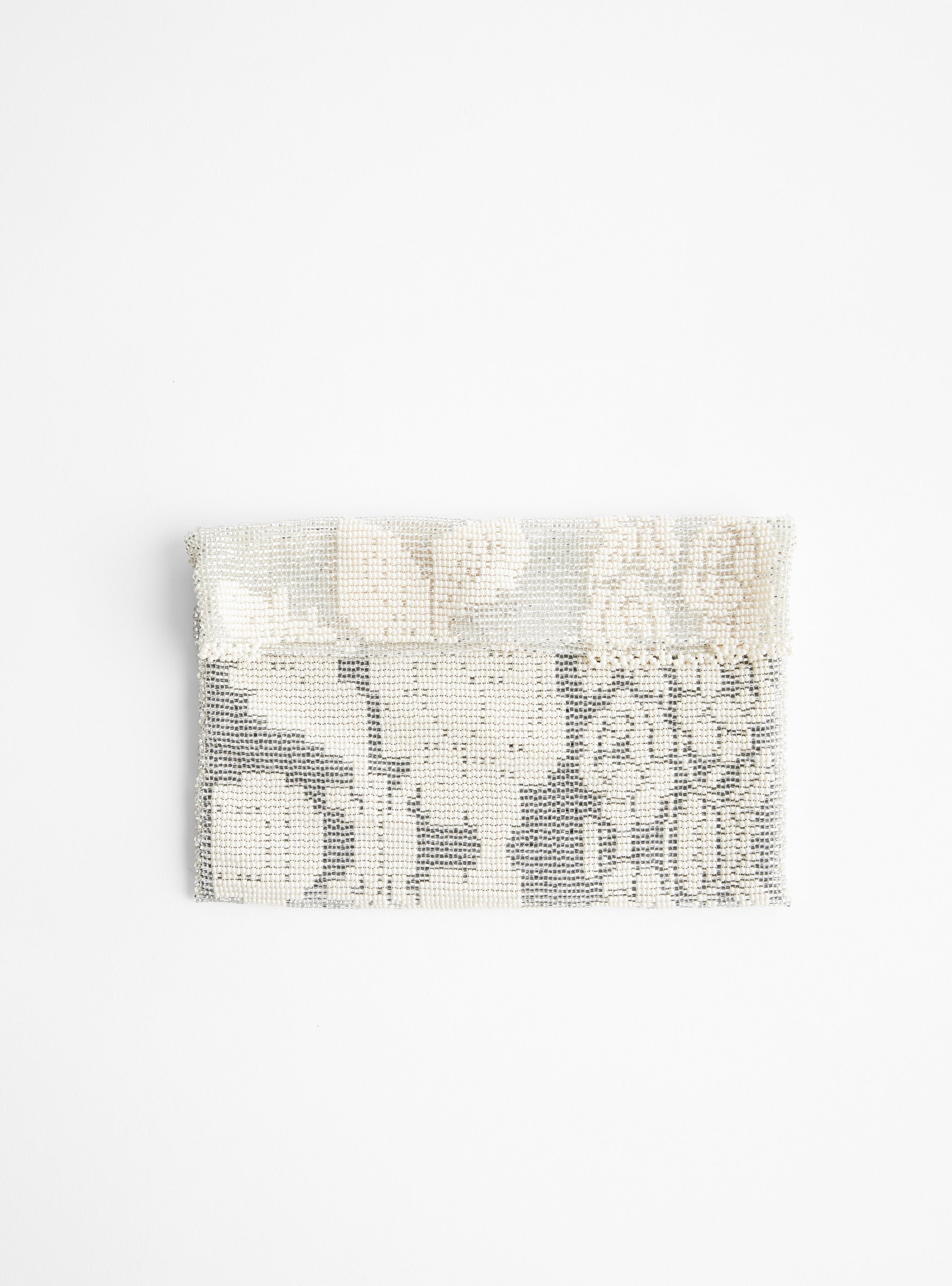 Lace Clutch Cream and SilverCream and SilverPura Utz (fodled view) at Couverture & The Garbstore