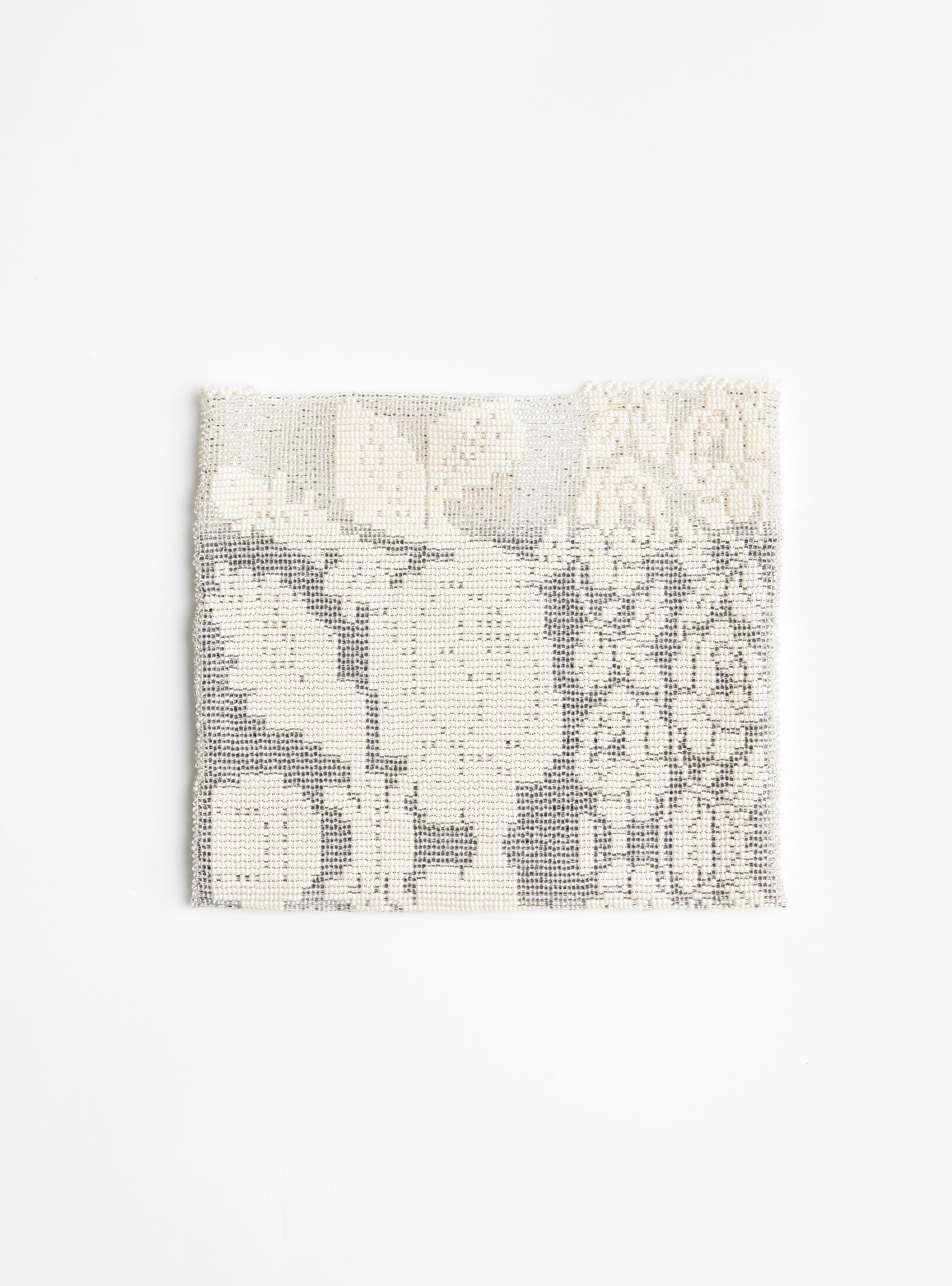 Lace Clutch Cream and SilverCream and SilverPura Utz (front view) at Couverture & The Garbstore