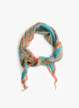 W Washer Silk Stripe Neckercheif Turquoise-Turquoise-Kapital(front) at Couverture & The Garbstore