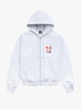 Tall Dice Zip Hoodie-Ash Heather-Stussy (front) at Couverture & The Garbstore