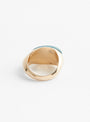 Oval Ceramic Gold Plated Brass Ring MintMintHR back at Couverture & The Garbstore