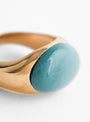 Oval Ceramic Gold Plated Brass Ring MintMintHR close up at Couverture & The Garbstore