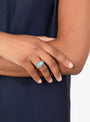 Oval Ceramic Gold Plated Brass Ring Mint Mint HR (on model) at Couverture & The Garbstore