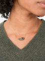 Glass Bean Pendant On Chain Ice Ice HR (on model) at Couverture & The Garbstore