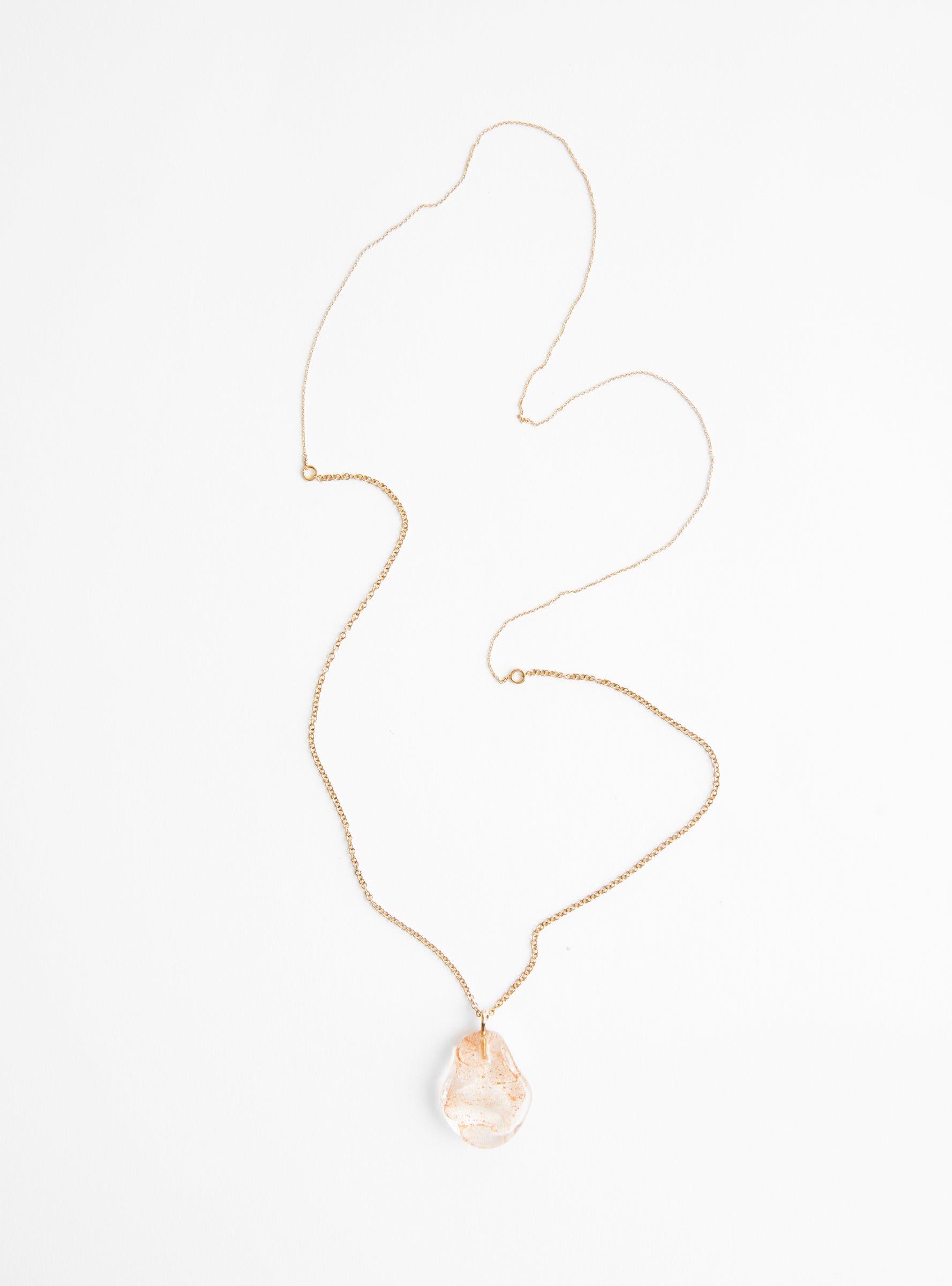 Flat Glass Pendant On Chain CopperCopperHR front view at Couverture & The Garbstore