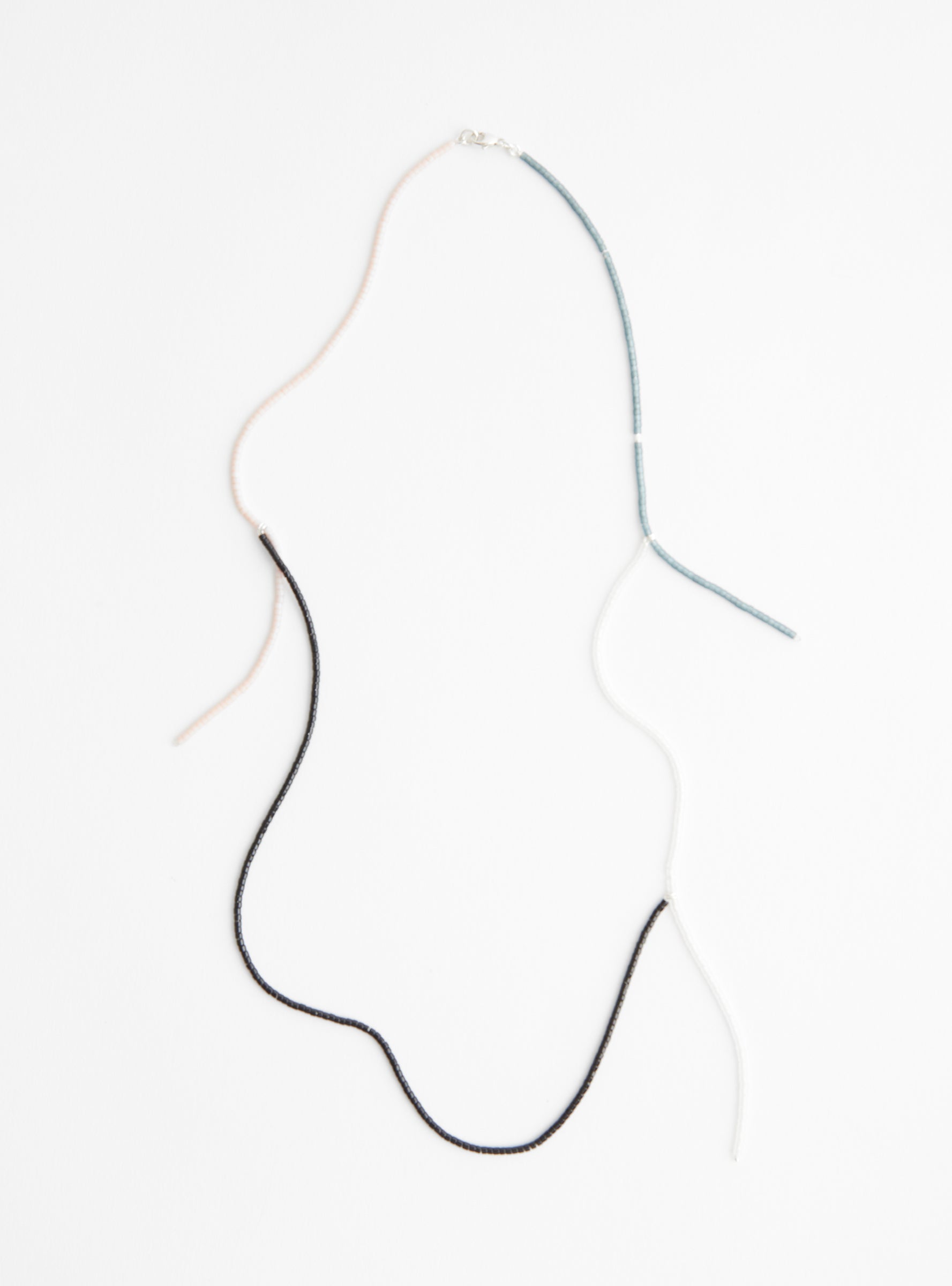 Miyuki Beads Necklace with Small Threads BlackBlackHR front view at Couverture & The Garbstore