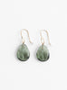Flat Glass Bead Earrings with Gold Plated Brass Hooks FogFogHR front view at Couverture & The Garbstore