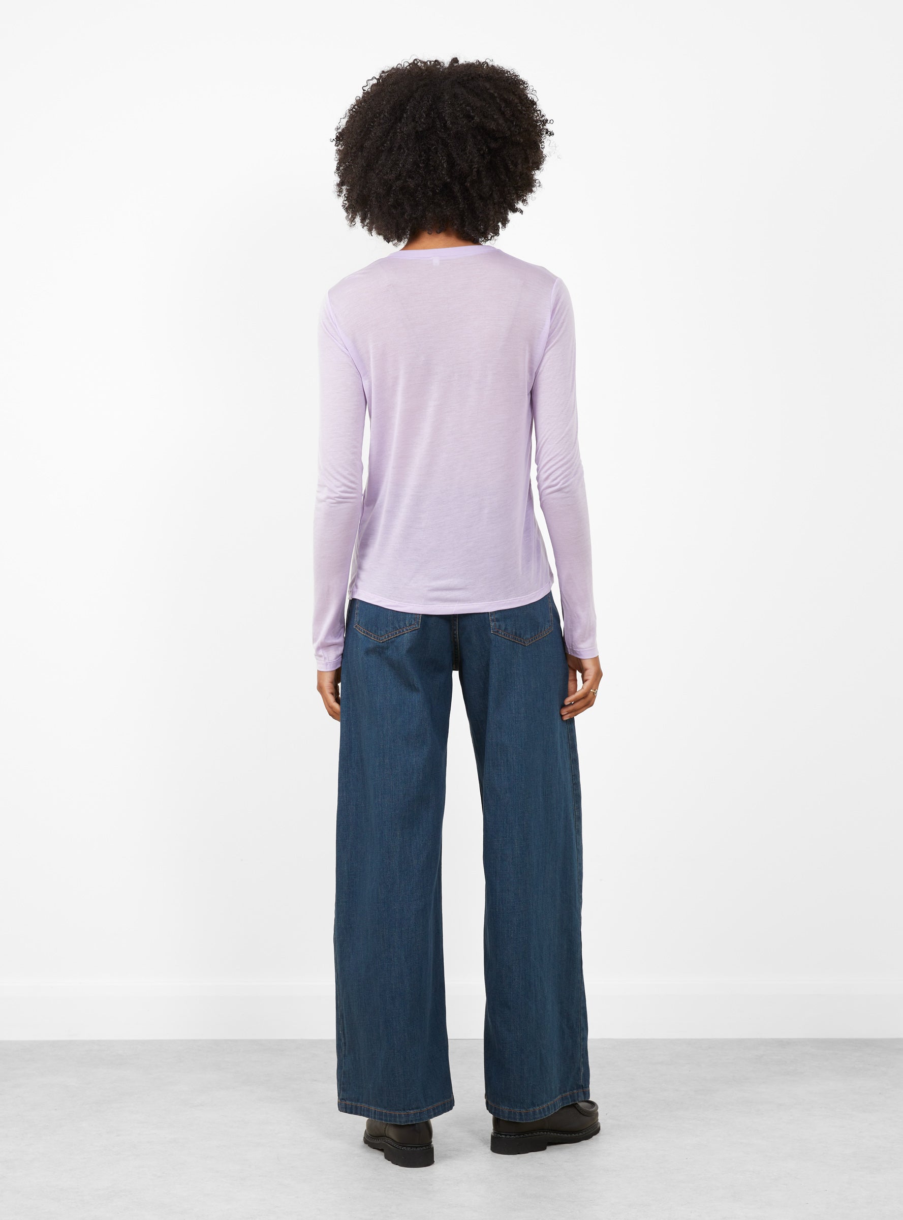 Long Sleeve Tee One PurpleOne PurpleBASE (model back) at Couverture & The Garbstore [pos:5.jpg]