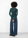Vein Long Sleeve Tee Hirsu GreenHirsu GreenBASE (model back) at Couverture & The Garbstore [pos:3.jpg]