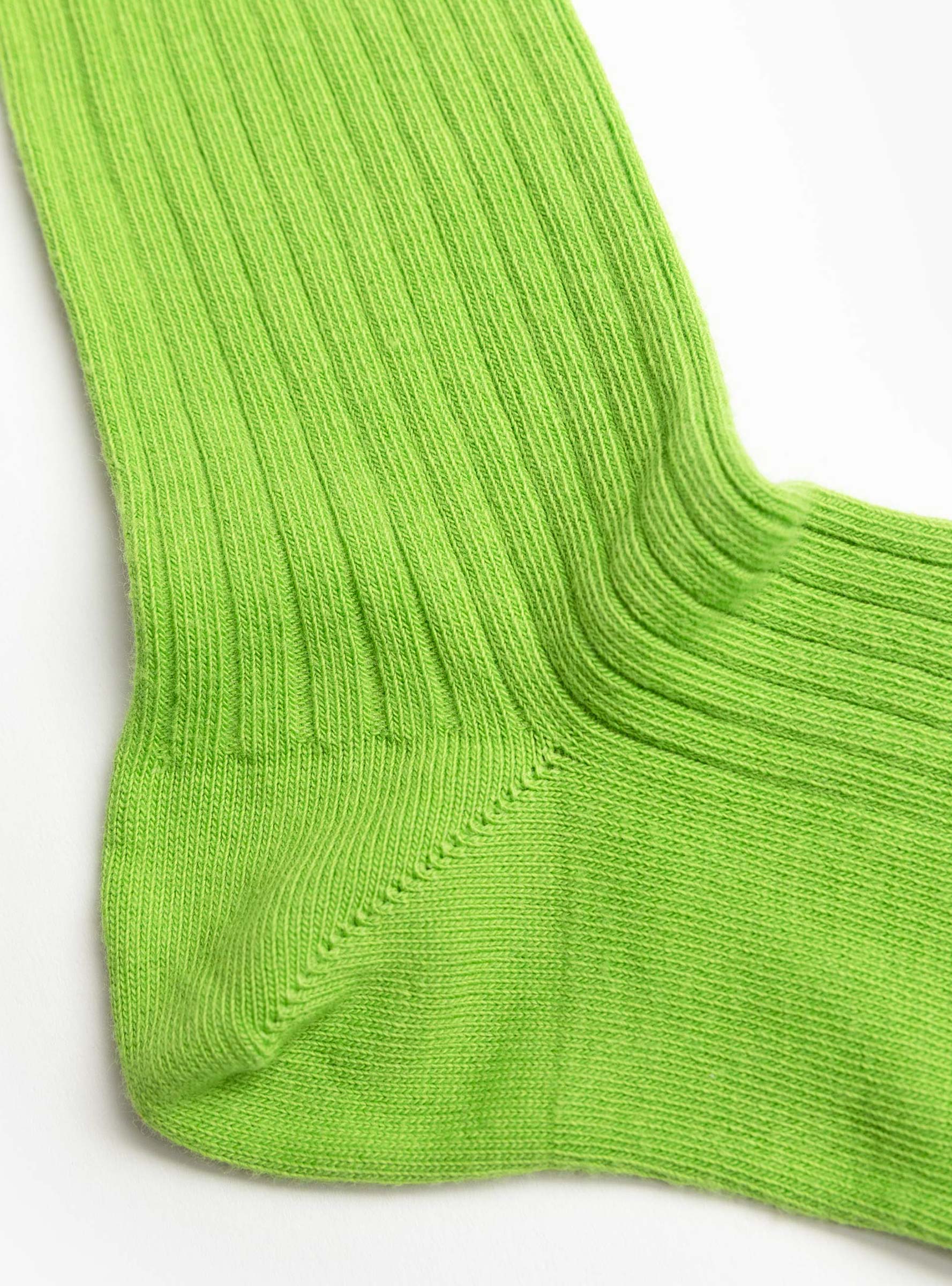 Rib Overankle Socks Spiral GreenSpiral GreenBASE close up at Couverture & The Garbstore
