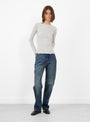 Pama Long Sleeve Grey Melange BASE (model front) at Couverture & The Garbstore