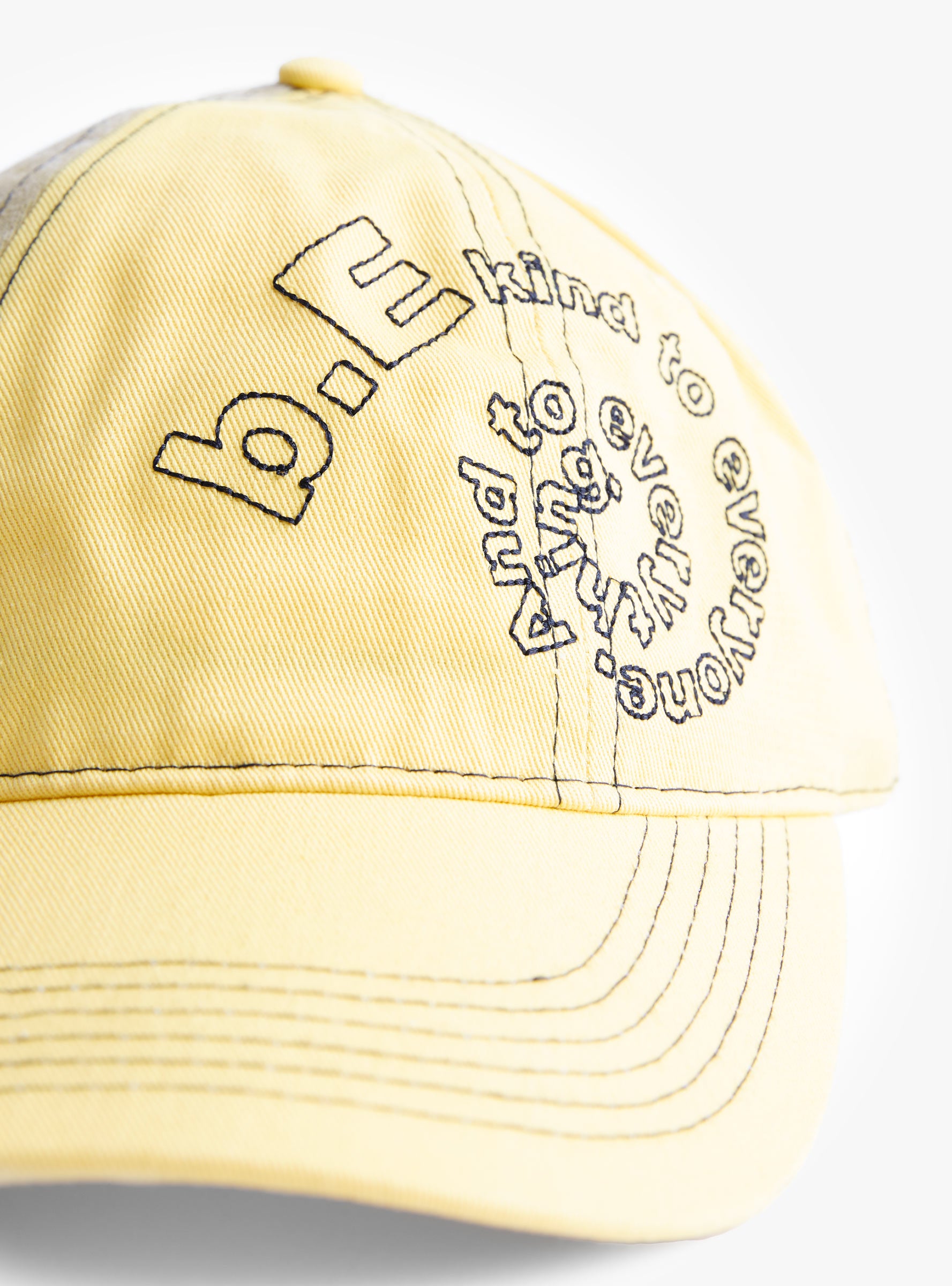 B-Turn Low Profile Hat-Washed Yellow & Black-B.EAUTIFUL close up at Couverture & The Garbstore