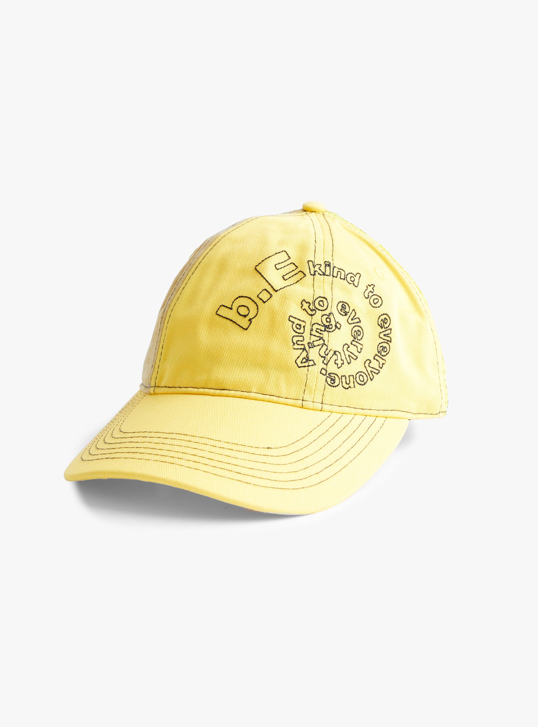 B-Turn Low Profile Hat-Washed Yellow & Black-B.EAUTIFUL front view at Couverture & The Garbstore