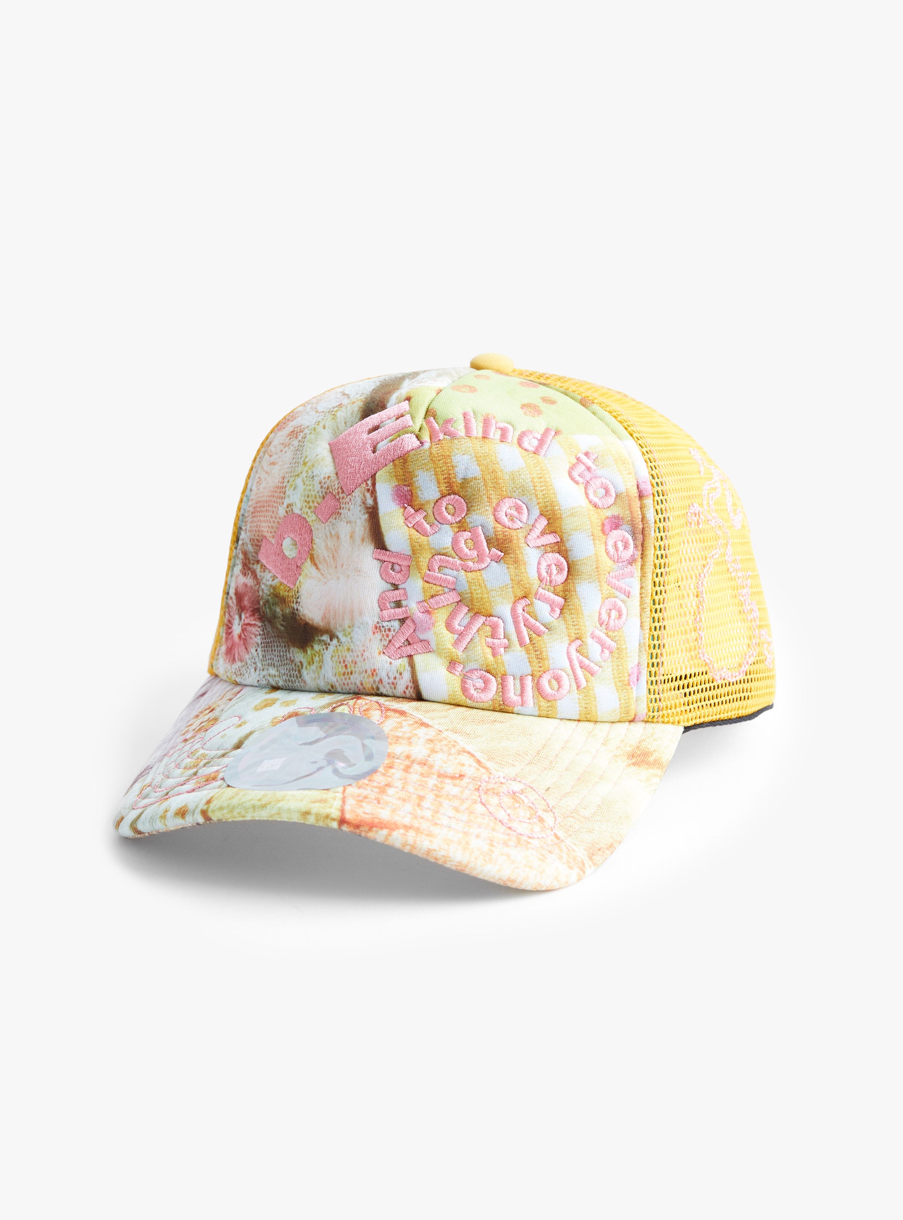 Bi Foam Trucker Cap-Mix Fabric & Tangerine-B.EAUTIFUL front view at Couverture & The Garbstore