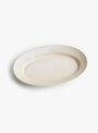 Patina Rim Oval Plate S-Stone Beige-Jiseungmin ceramics(top view) at Couverture & The Garbstore