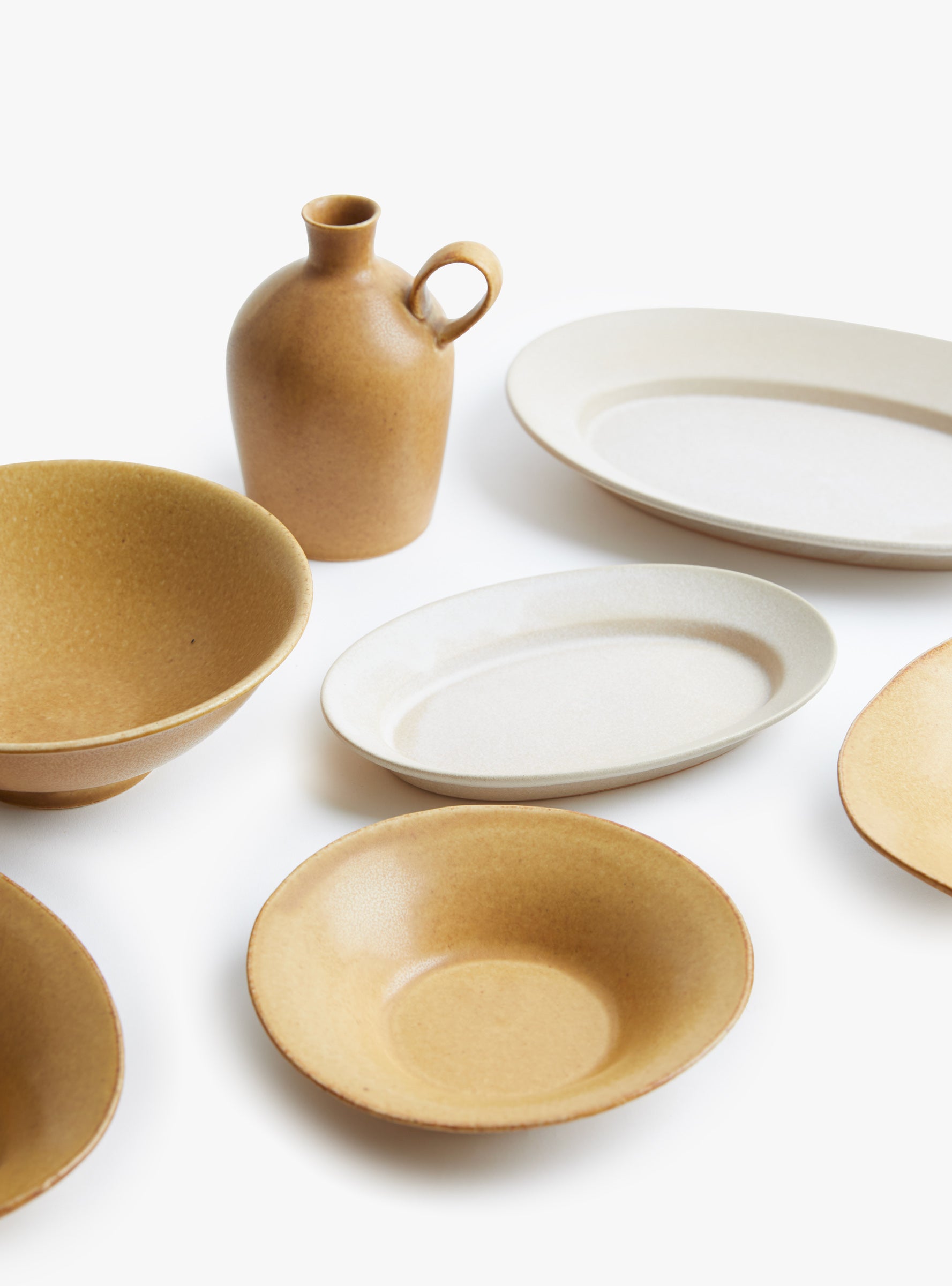 Patina Rim Oval Plate M-Stone Beige-Jiseungmin ceramics(group) at Couverture & The Garbstore